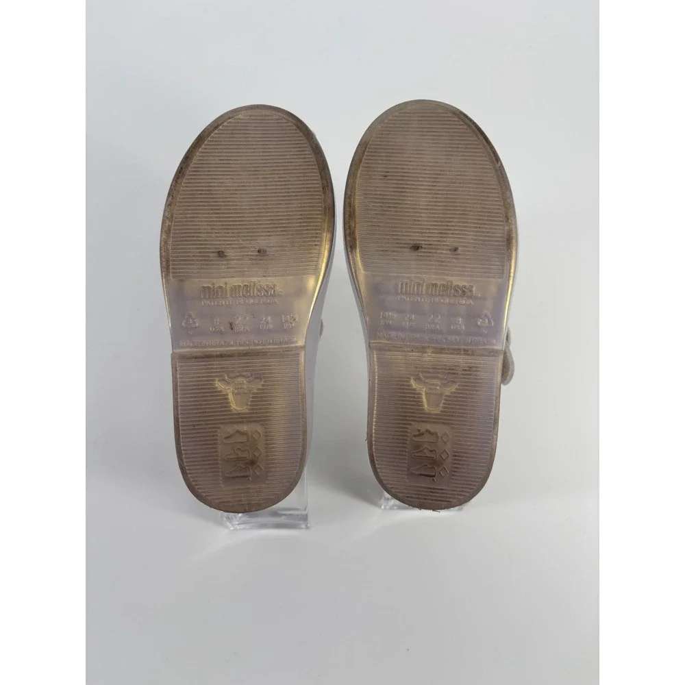 Mini Melissa Ultragirl Butterfly Jelly Flats Lavender Pearl Mary Jane Shoes 8